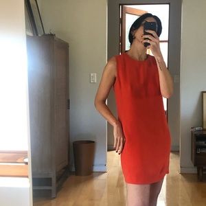 Vince red orange shift summer dress